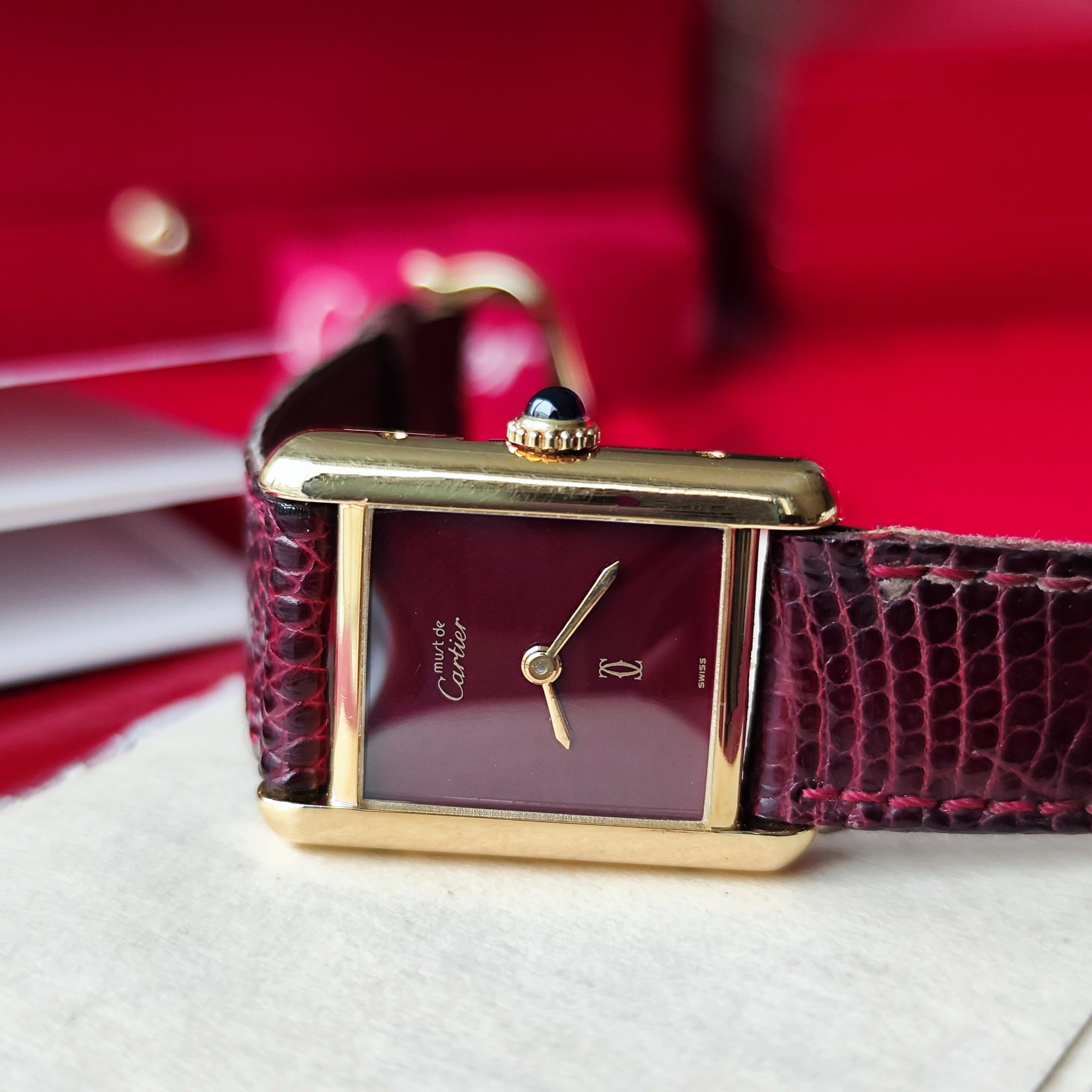 OH済み】Cartier カルティエ マストタンク ボルドー文字盤 手巻き
