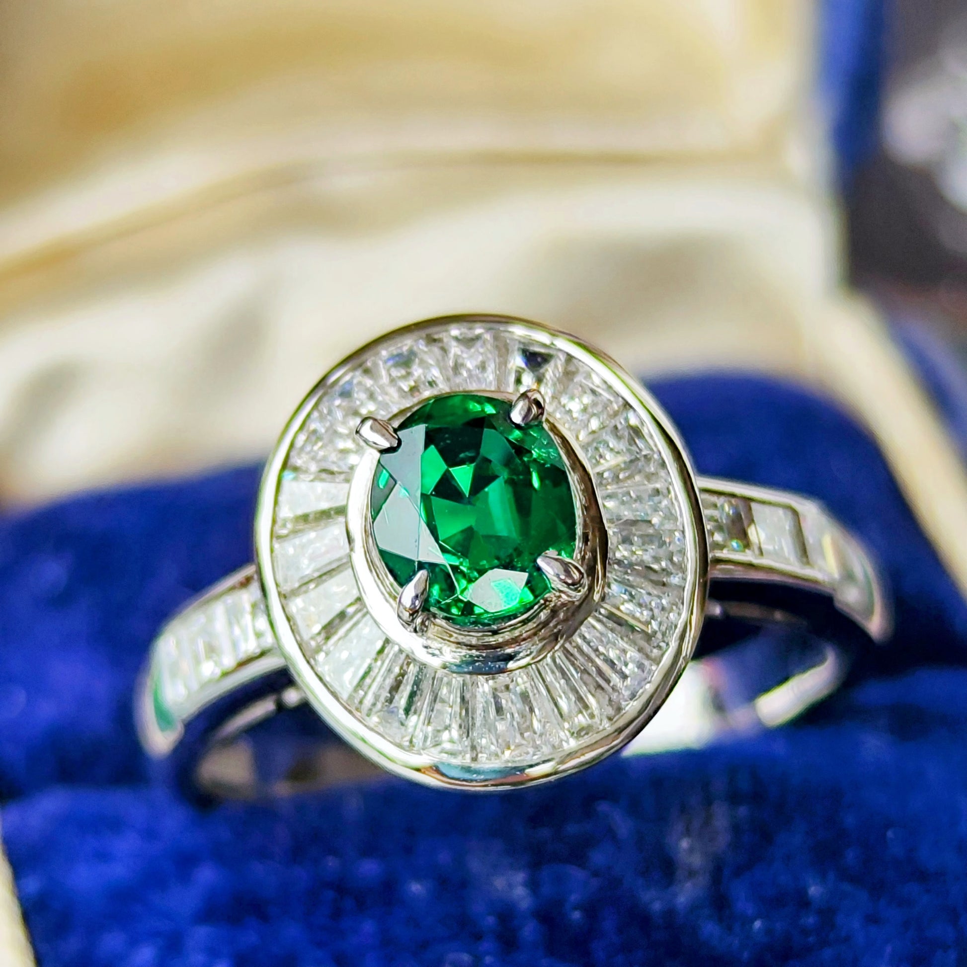 【ノンオイル ザンビア産】天然エメラルド 天然ダイヤモンド GIA プラチナリング