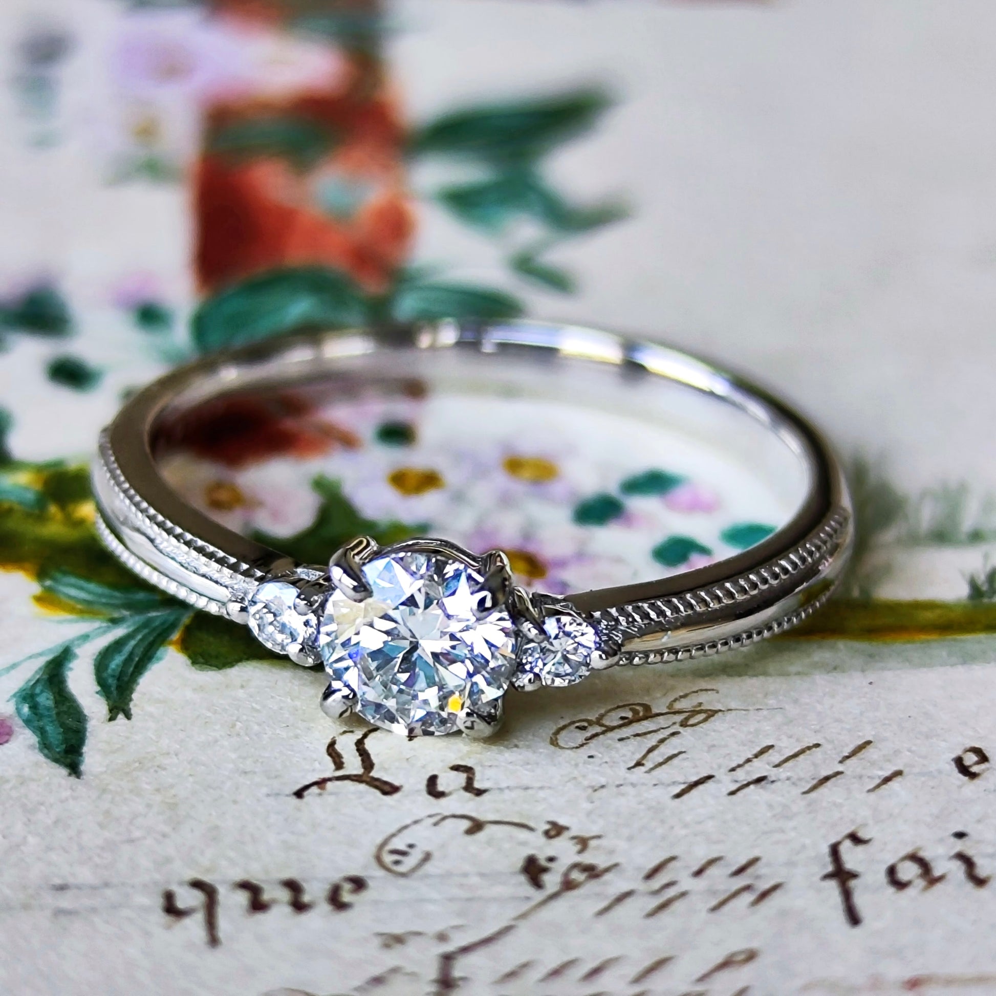 【お値下げ】Dカラー 天然ダイヤモンド 0.366ct プラチナリング