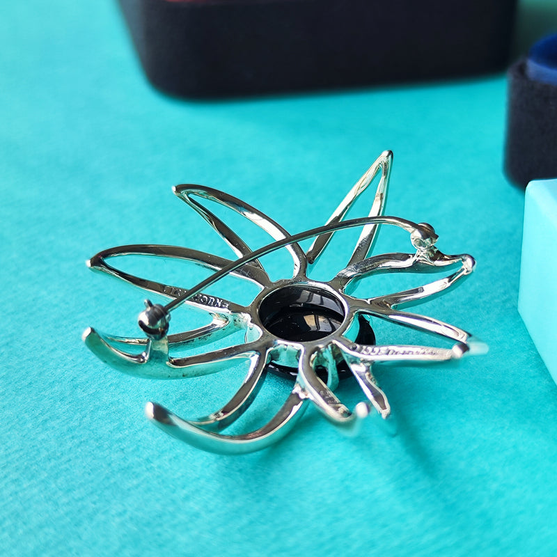 TIFFANY  ティファニー ファイヤーワークス オニキス シルバーブローチ
