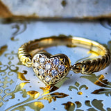 TASAKI 田崎真珠 ハートモチーフ パヴェリング 18金