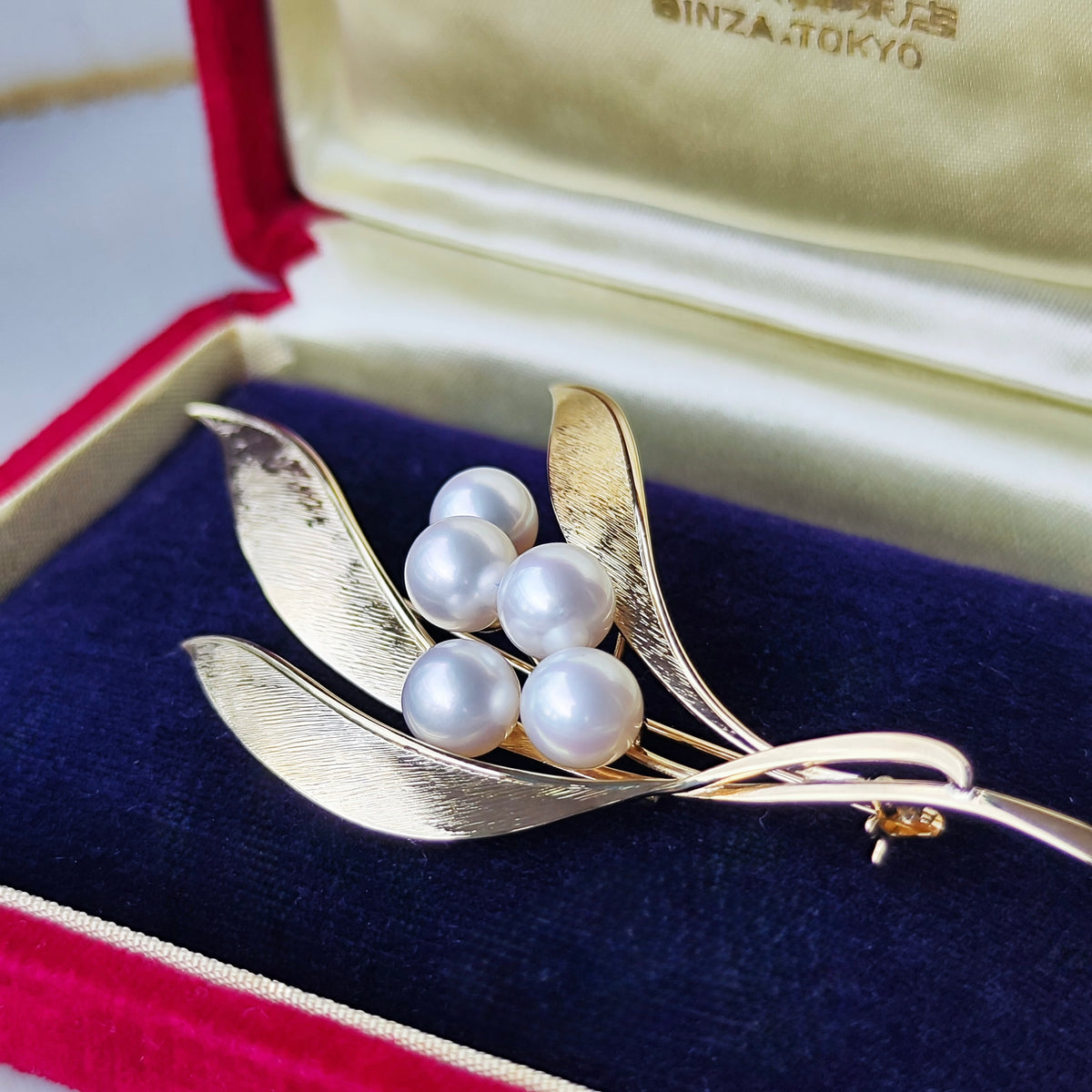 [Vintage MIKIMOTO] MIKIMOTO Akoya Pearl 14K Gold Brooch ②