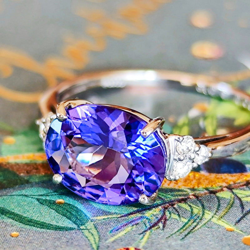 天然タンザナイト 天然ダイヤモンド リング