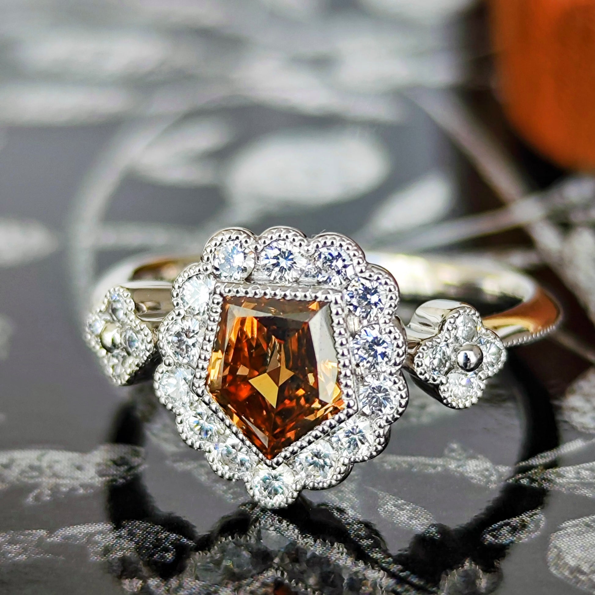 【ブラウンダイヤ】天然ダイヤモンド プラチナリング