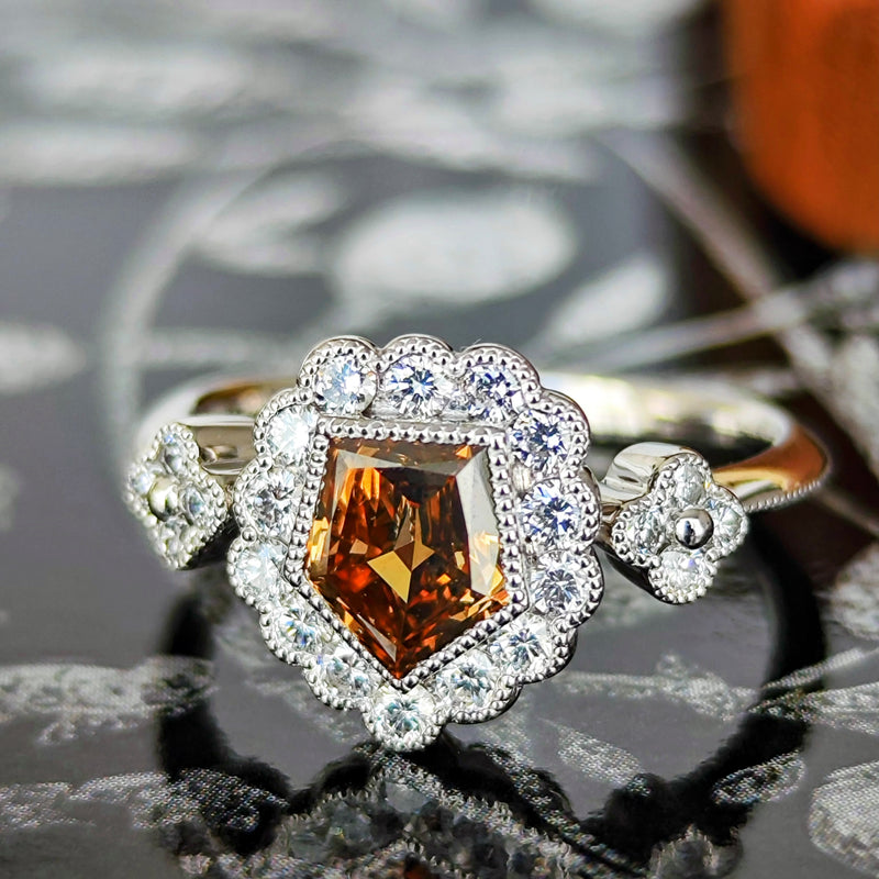 【ブラウンダイヤ】天然ダイヤモンド プラチナリング