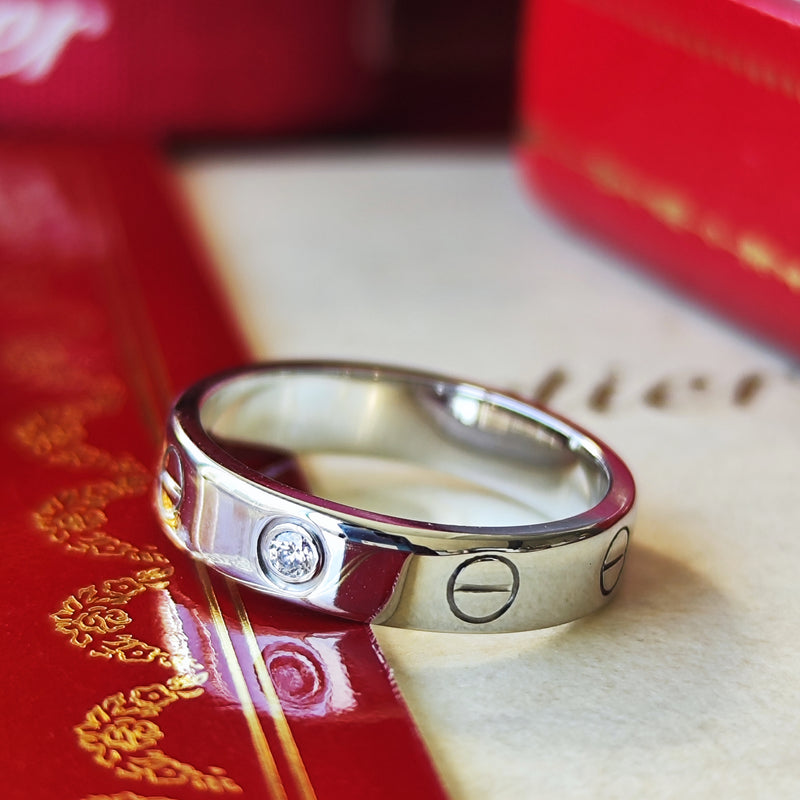 Cartier カルティエ ミニラブリング ダイヤモンド 18金WG 9号