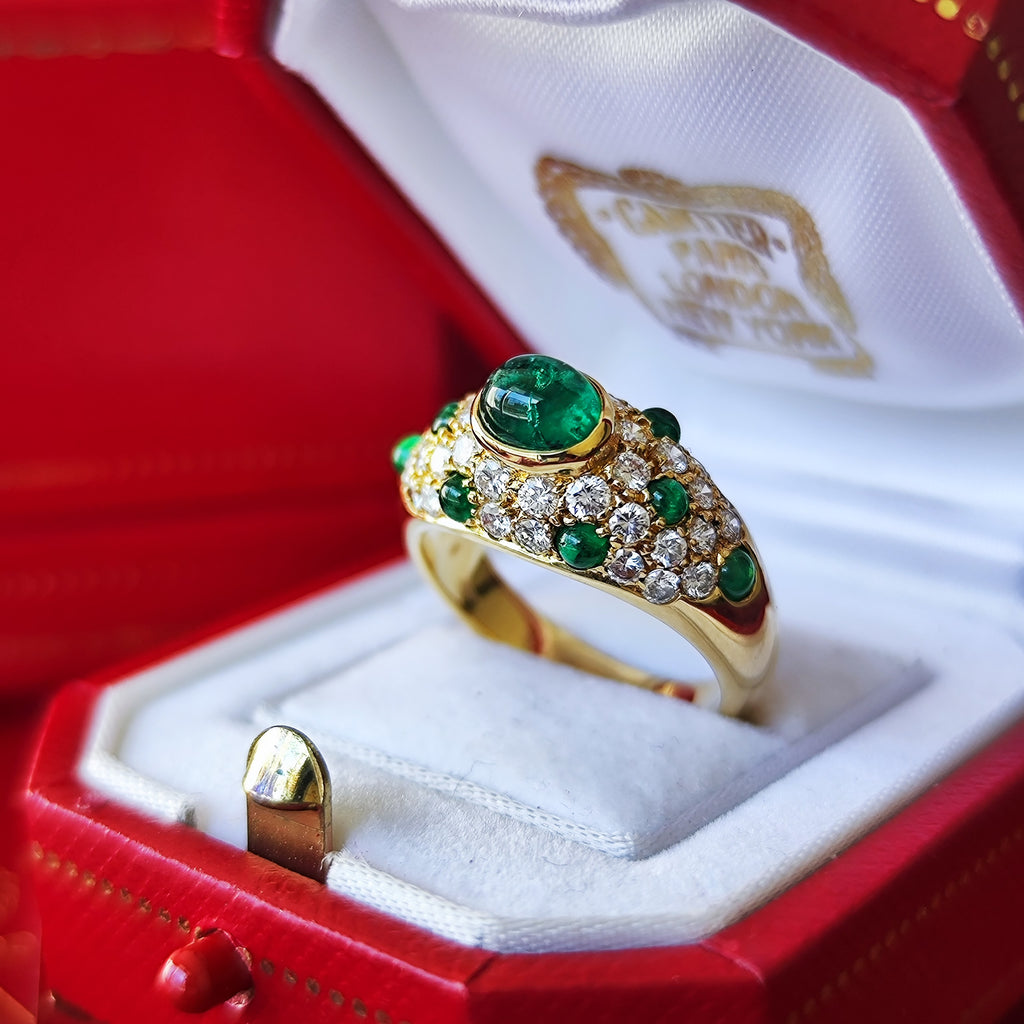 Cartier カルティエ コリント エメラルド ダイヤモンドリング