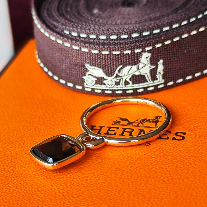 HERMES エルメス スモーキークォーツ 18金PG リング