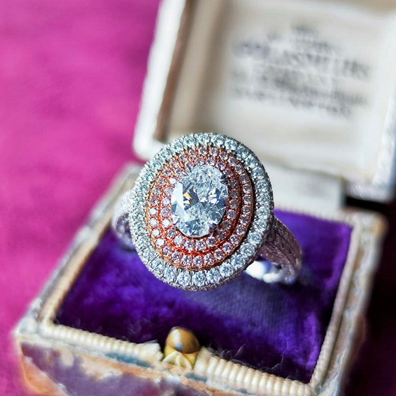 【大粒 Dカラー 1.00ct】天然ダイヤモンド 天然ピンクダイヤモンド リング