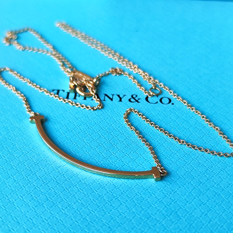 TIFFANY &Co ティファニー Tスマイル スモール ネックレス 18金YG