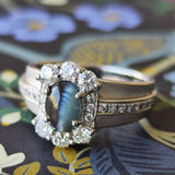 天然アレキサンドライトキャッツアイ 1.16ct 天然ダイヤモンド リング