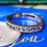 天然アレキサンドライト ダイヤカット ハーフエタニティリング 18金PG