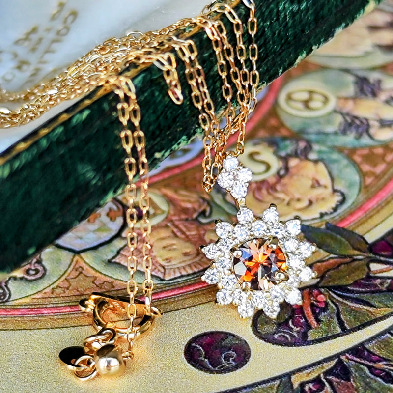 天然アンダリュサイト 天然ダイヤモンド ネックレス