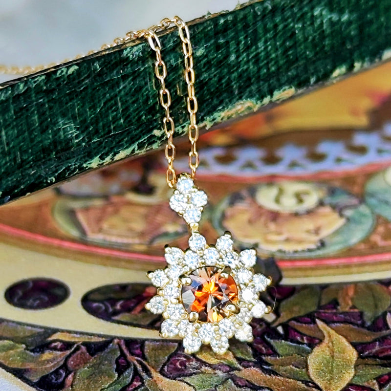 天然アンダリュサイト 天然ダイヤモンド ネックレス