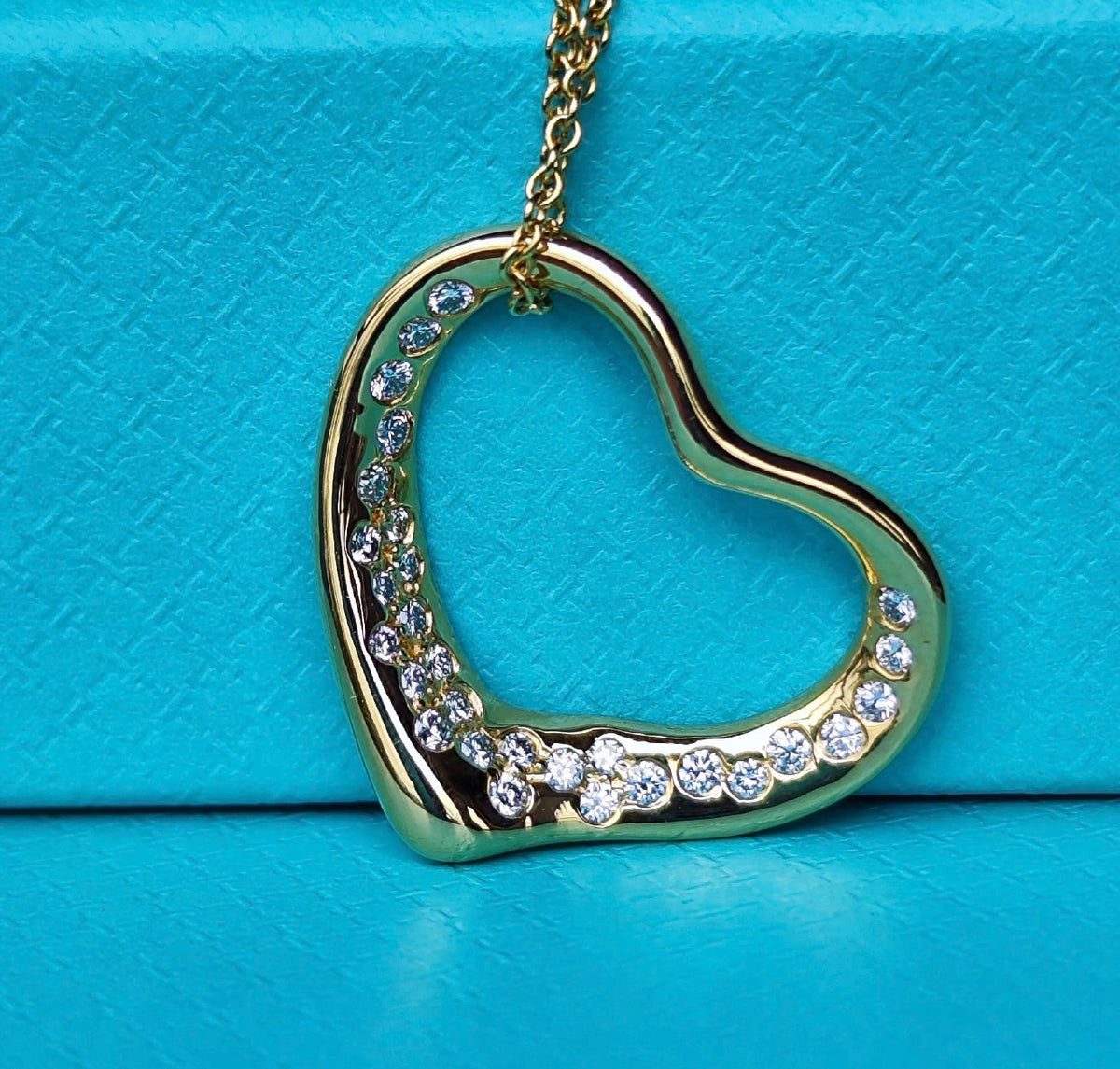TIFFANY &Co ティファニー オープンハート ダイヤモンド 18金YG ネックレス