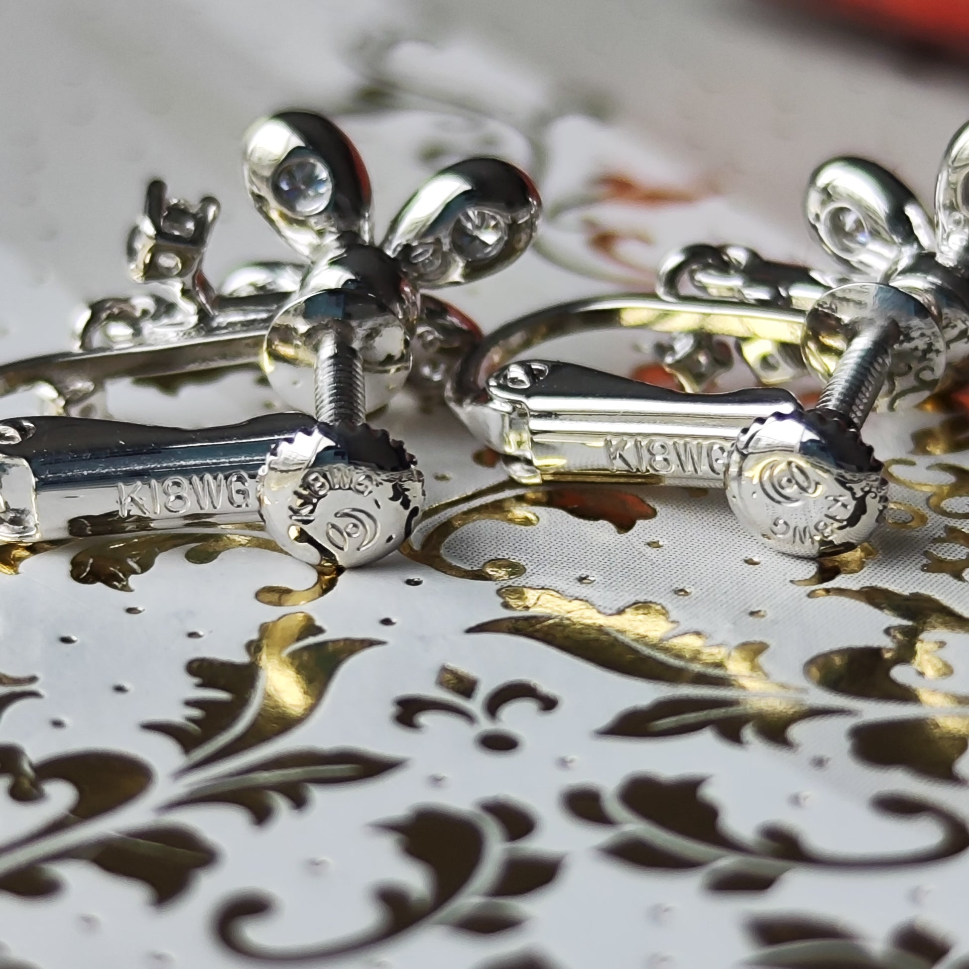 TASAKI 田崎真珠 天然ダイヤモンド イヤリング 18金WG