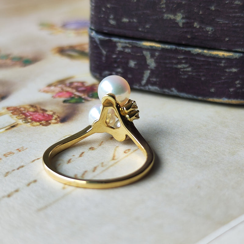 MIKIMOTO ミキモト あこや真珠 天然ダイヤモンド リング – Mico