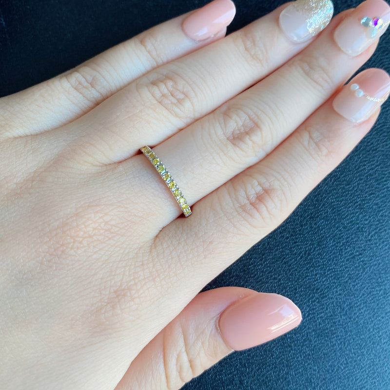 天然イエローダイヤモンド ハーフエタニティリング