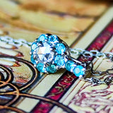 【ローズカット】天然パライバトルマリン 天然ダイヤモンド プラチナネックレス