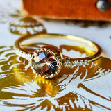 天然アンダリュサイト 天然ダイヤモンド リング