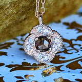 【ローズカット】天然ブラウンダイヤモンド 天然ダイヤモンド ネックレス