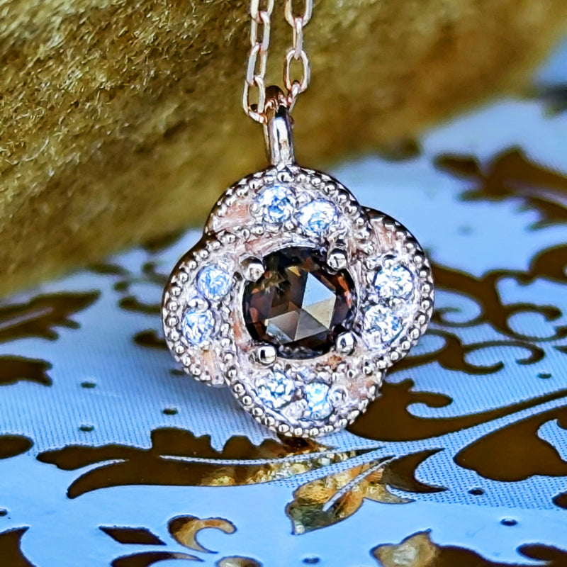 【ローズカット】天然ブラウンダイヤモンド 天然ダイヤモンド ネックレス