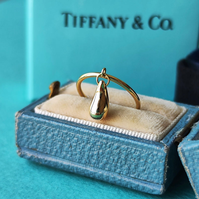 TIFFANY &Co ティファニー ティアドロップリング 18金YG 8号