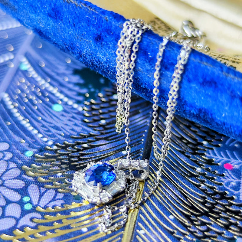 天然サファイア 天然ダイヤモンド ネックレス