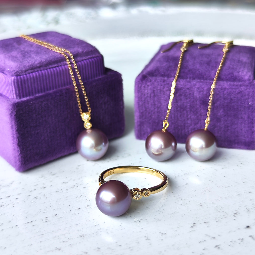 【限定品】紫陽花パール 天然ダイヤモンドリング