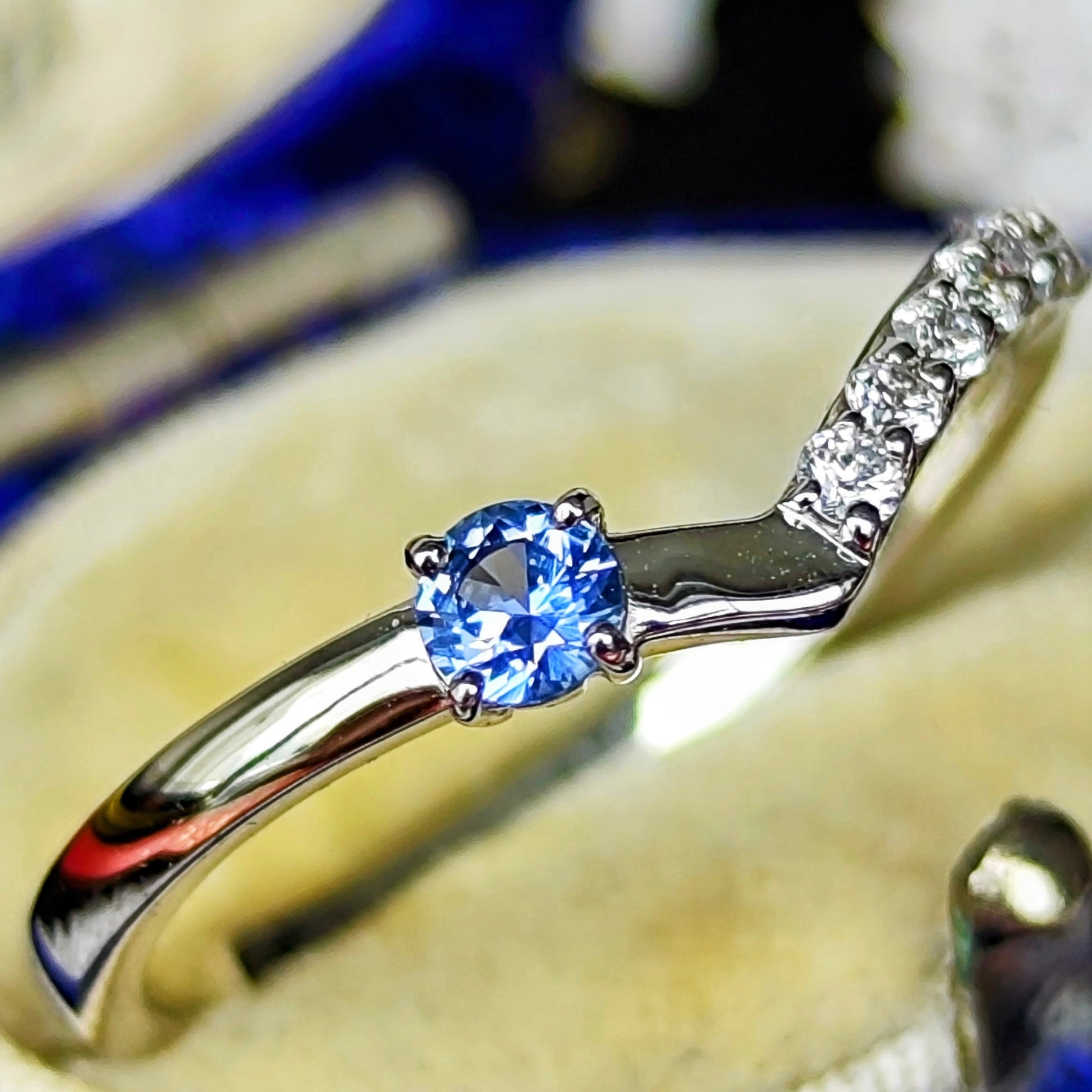 【幻のサファイア ヨーゴ渓谷】天然サファイア 天然ダイヤモンド リング 非加熱