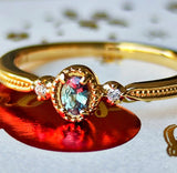 天然アレキサンドライト 天然ダイヤモンド 18金リング