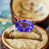 天然タンザナイト 天然ダイヤモンド リング