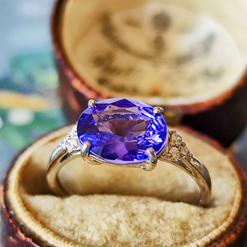 天然タンザナイト 天然ダイヤモンド リング