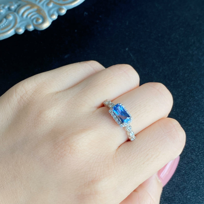 天然サファイア 1.13ct 天然ダイヤモンド リング