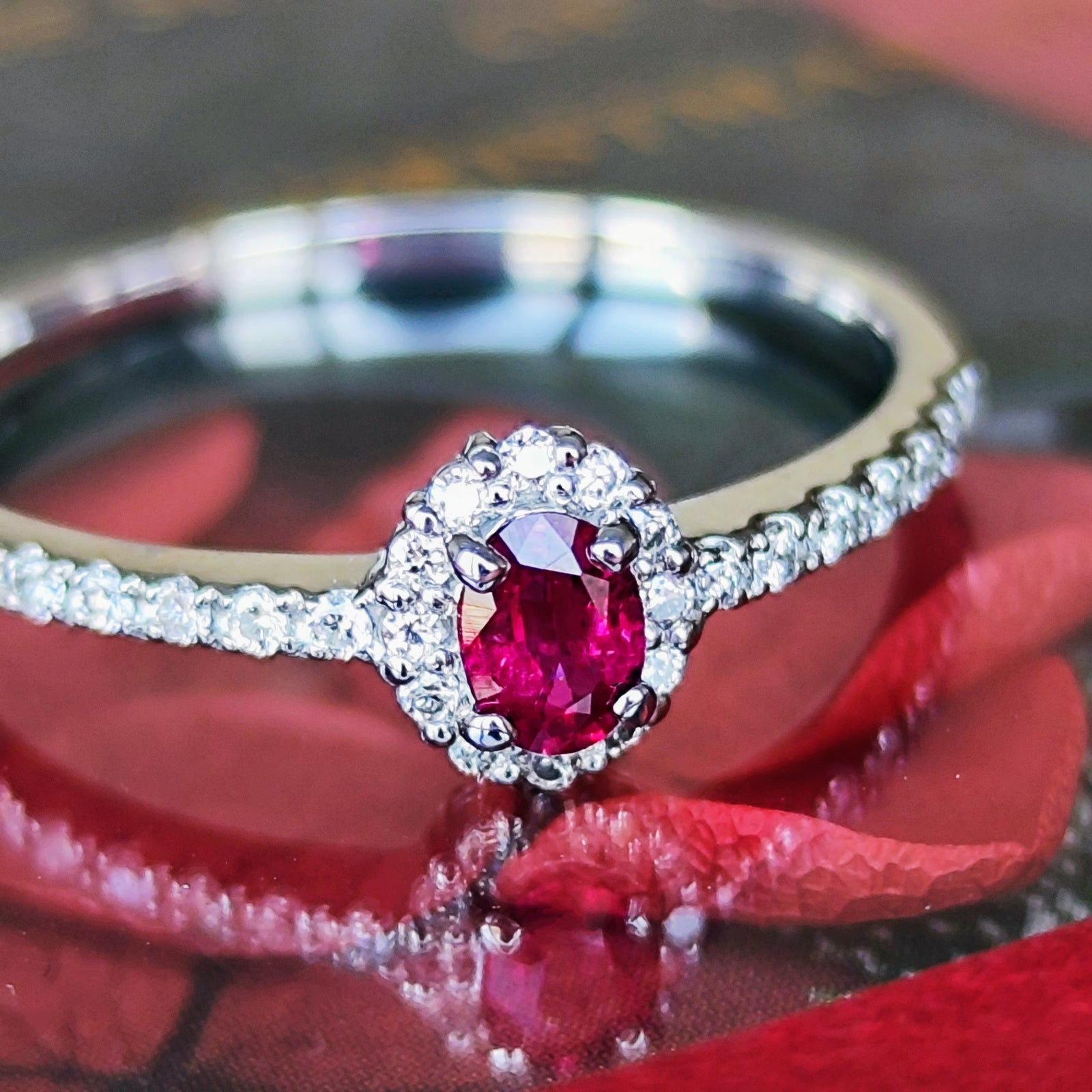 お値下げ】非加熱 ピジョンブラッド 天然ルビー 天然ダイヤモンド