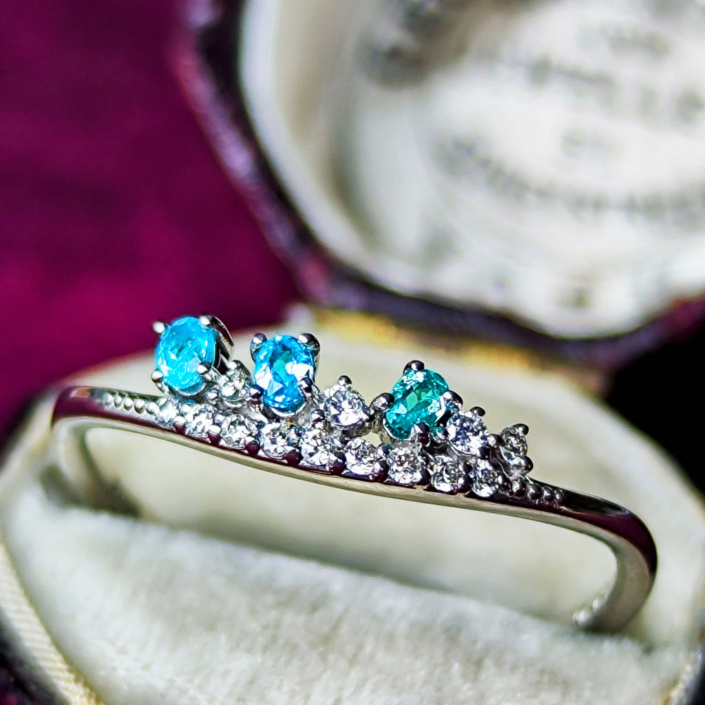 天然パライバトルマリン 天然ダイヤモンド リング