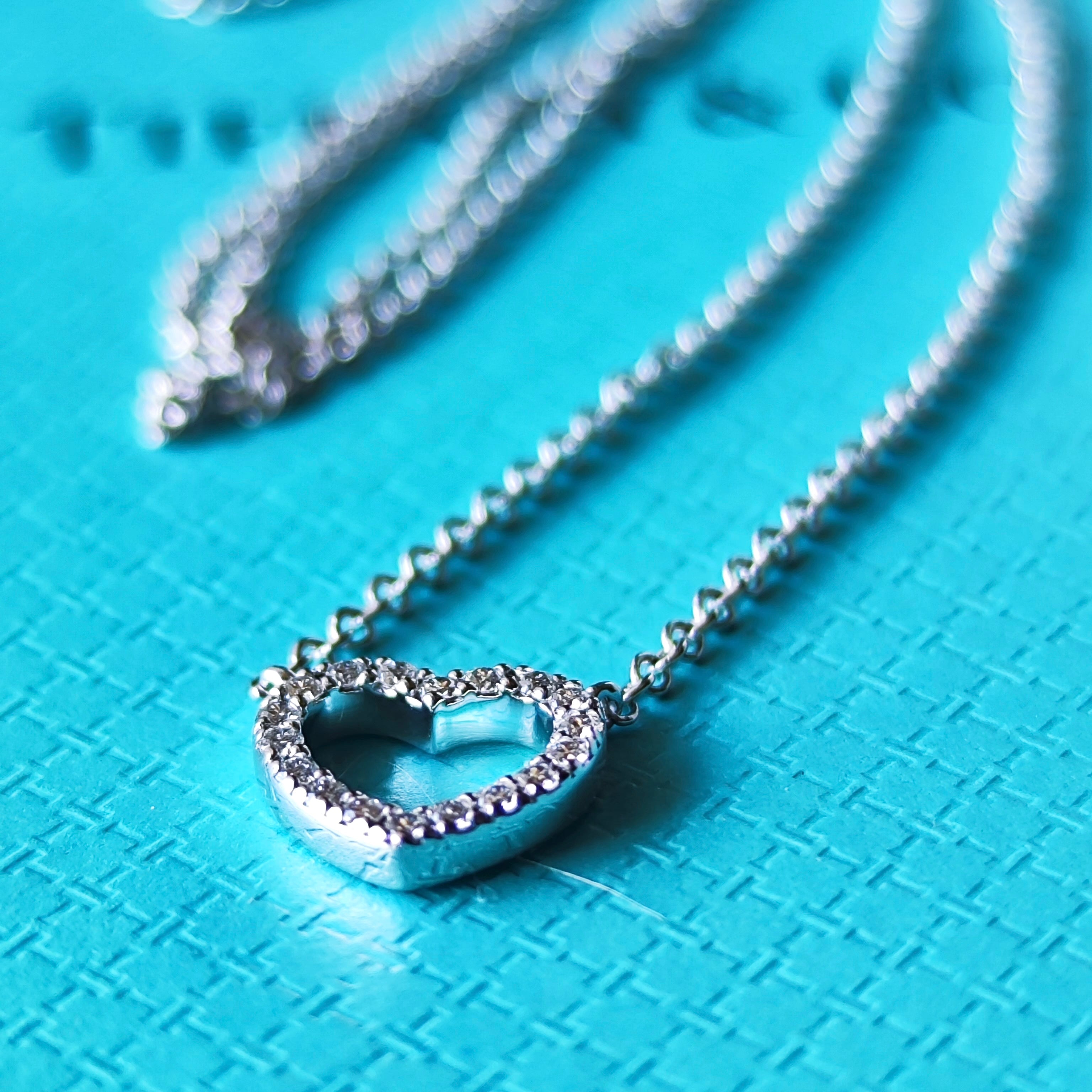 TIFFANY &Co ティファニー メトロハート ダイヤモンド ネックレス 18金
