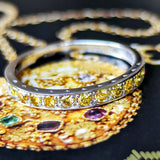 【イエローダイヤ】天然ダイヤモンド ハーフエタニティリング