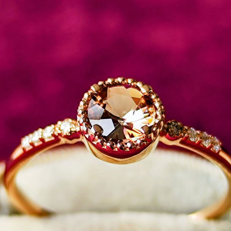 天然アンダリュサイト 天然ダイヤモンド リング