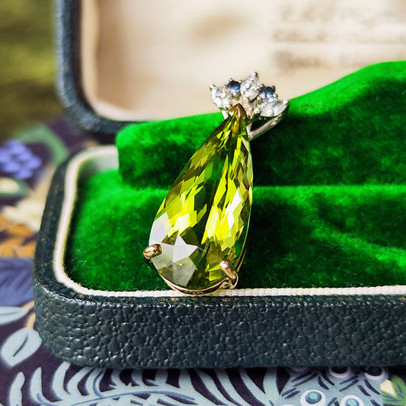 天然トルマリン 10.98ct 天然アレキサンドライト 天然ダイヤモンド ペンダントトップ