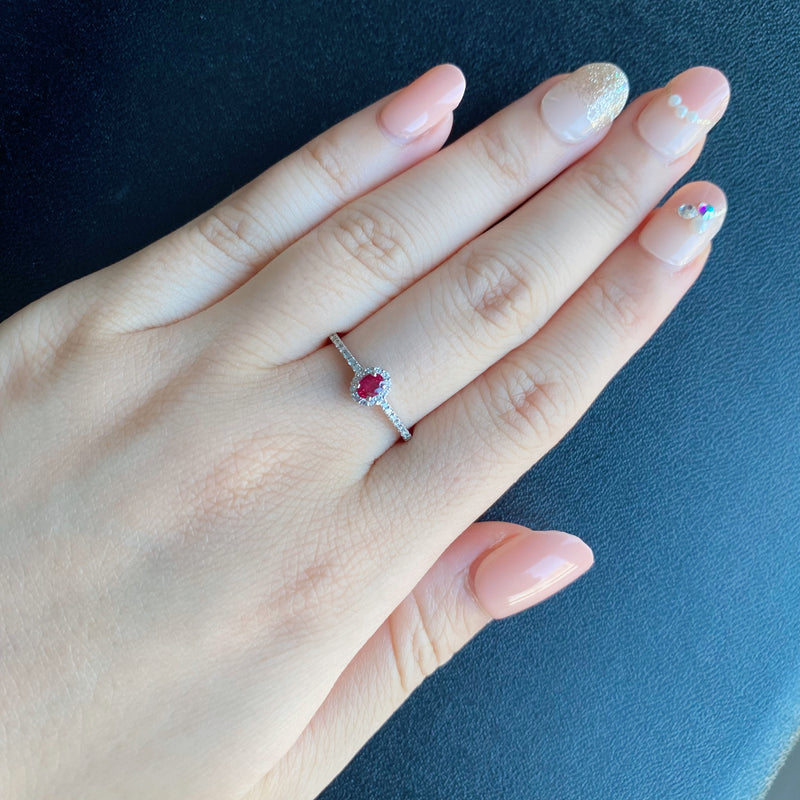 【非加熱 ピジョンブラッド】天然ルビー 天然ダイヤモンド リング