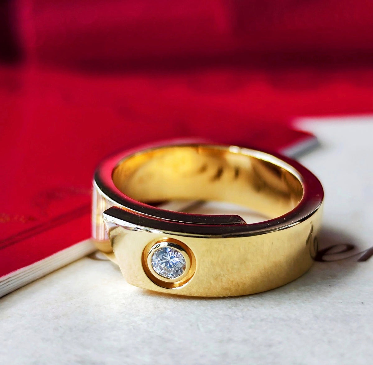 【Cartier 廃盤】カルティエ アニバーサリーリング ダイヤモンド 18金YG 50