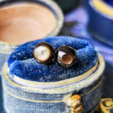 【魅惑の黒い宝石】天然ブラックスターサファイア 18金ピアス