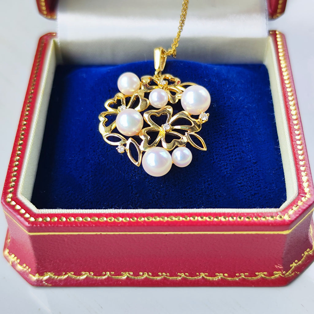 MIKIMOTO ミキモト あこや真珠 天然ダイヤモンド ペンダントトップ