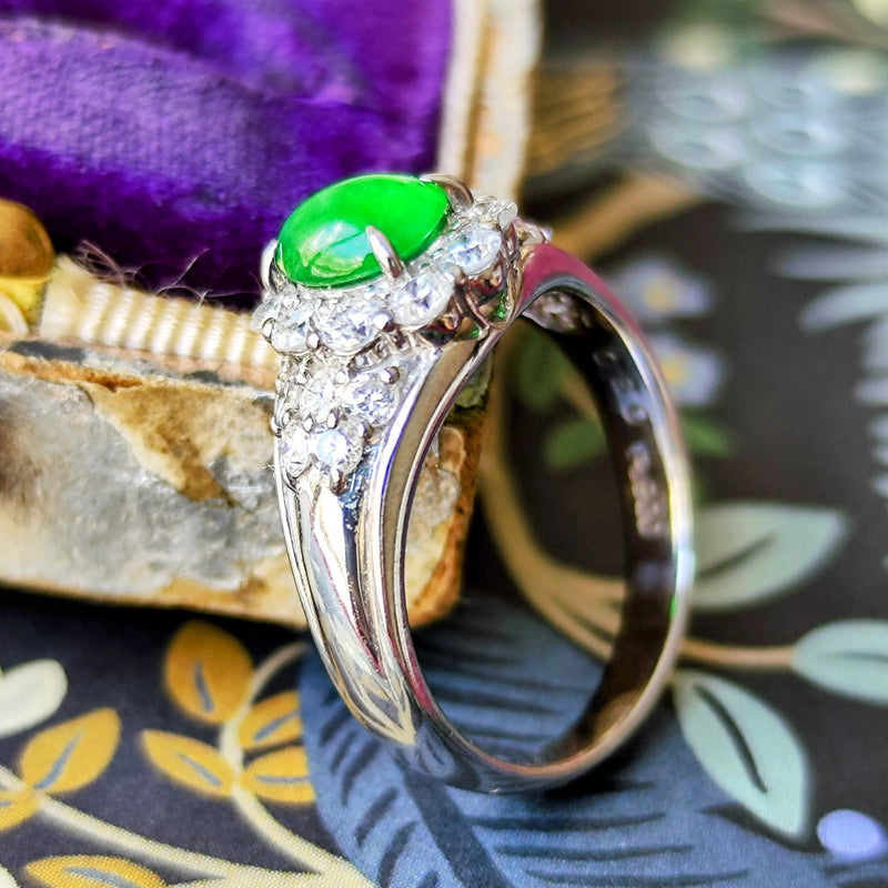 ミン 天然翡翠とダイヤのリング金10～11号Jewellery City 天然翡翠 琅かん 天然ダイヤモンド リング – Mico宝飾店