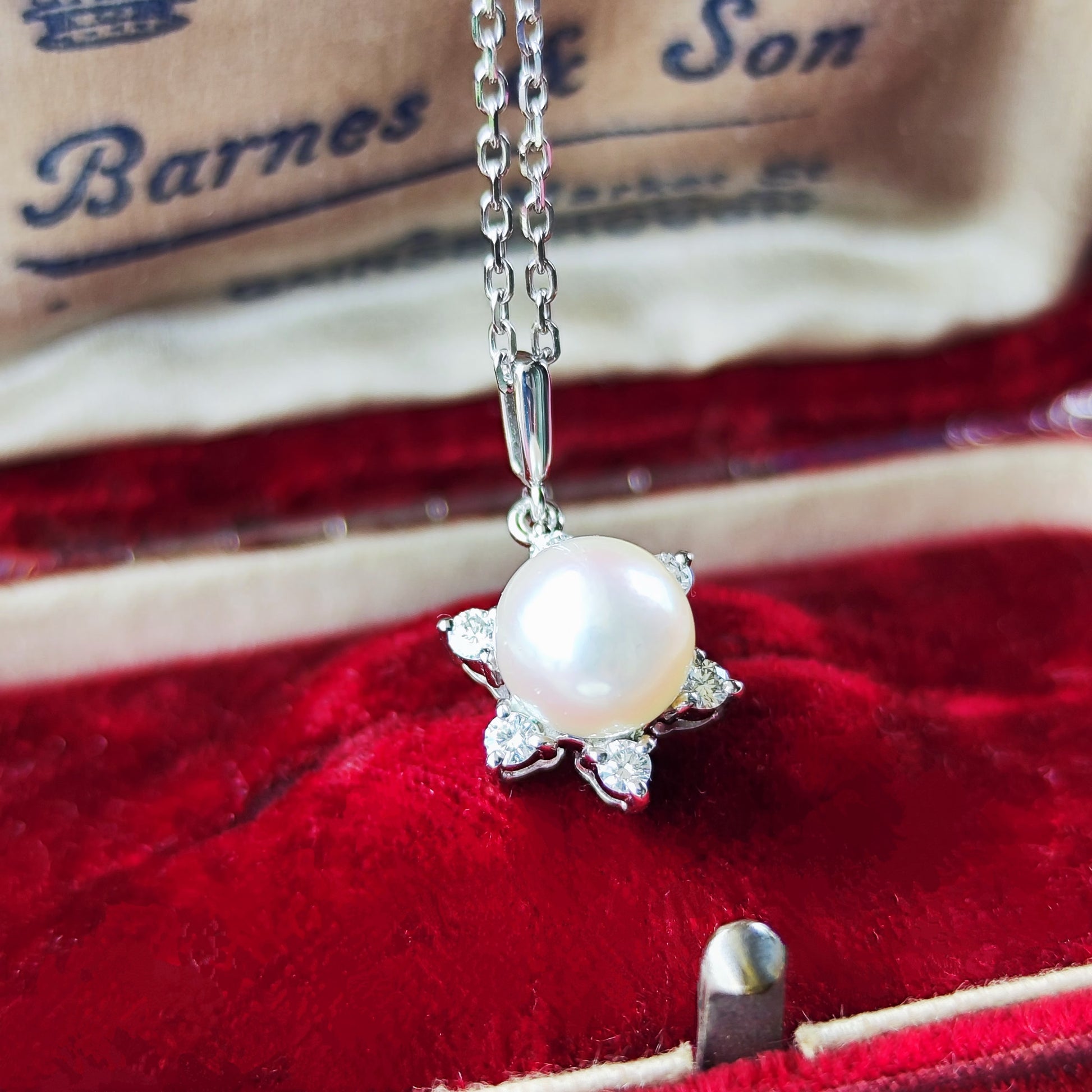 MIKIMOTO ミキモト あこや真珠 ダイヤモンド ネックレス
