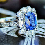 【コーンフラワー】天然ブルーサファイア 1.19ct 天然ダイヤモンド リング