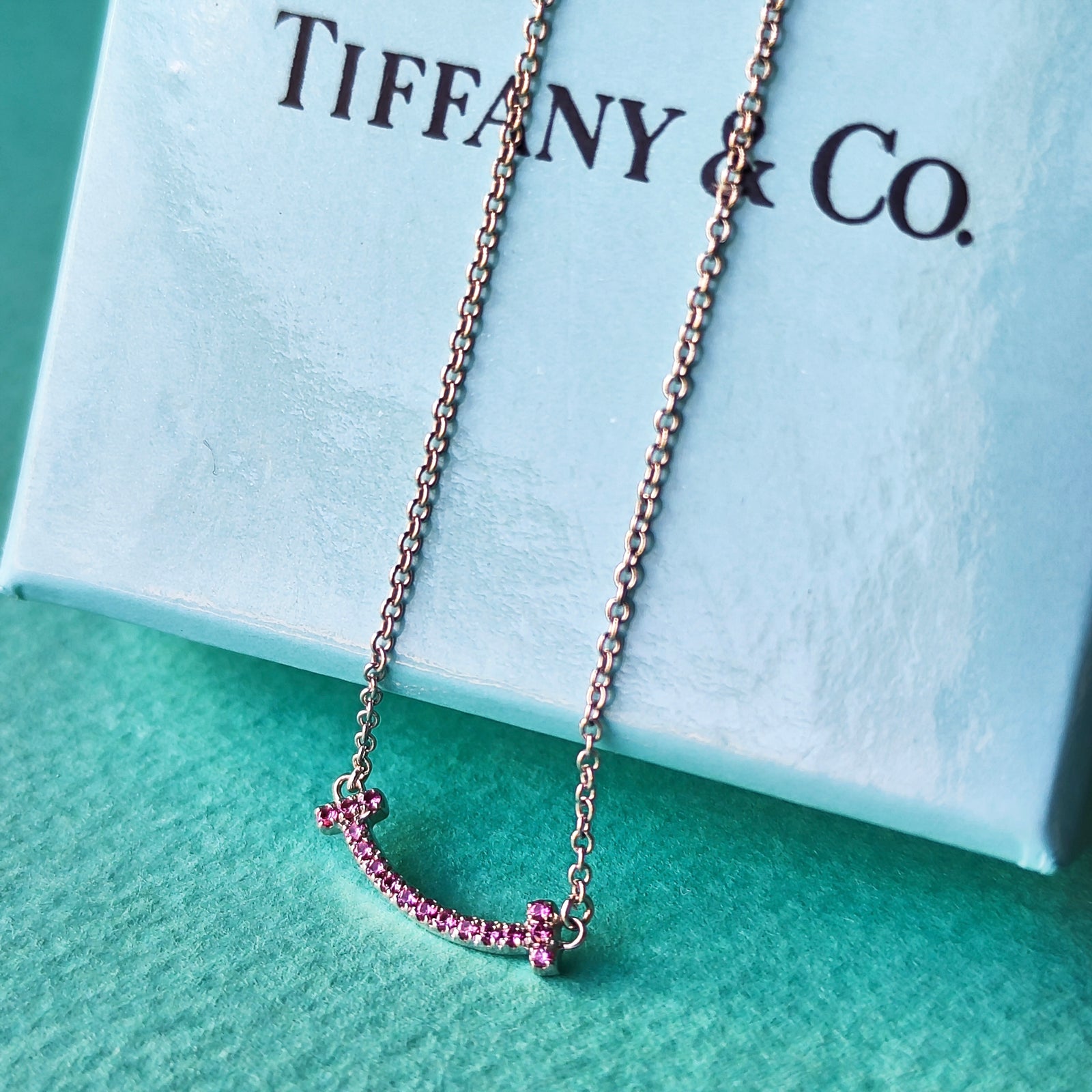 Tiffany & Co. tスマイルミニ TIFFANY &Co ティファニー Tスマイル ミニ ピンクサファイア