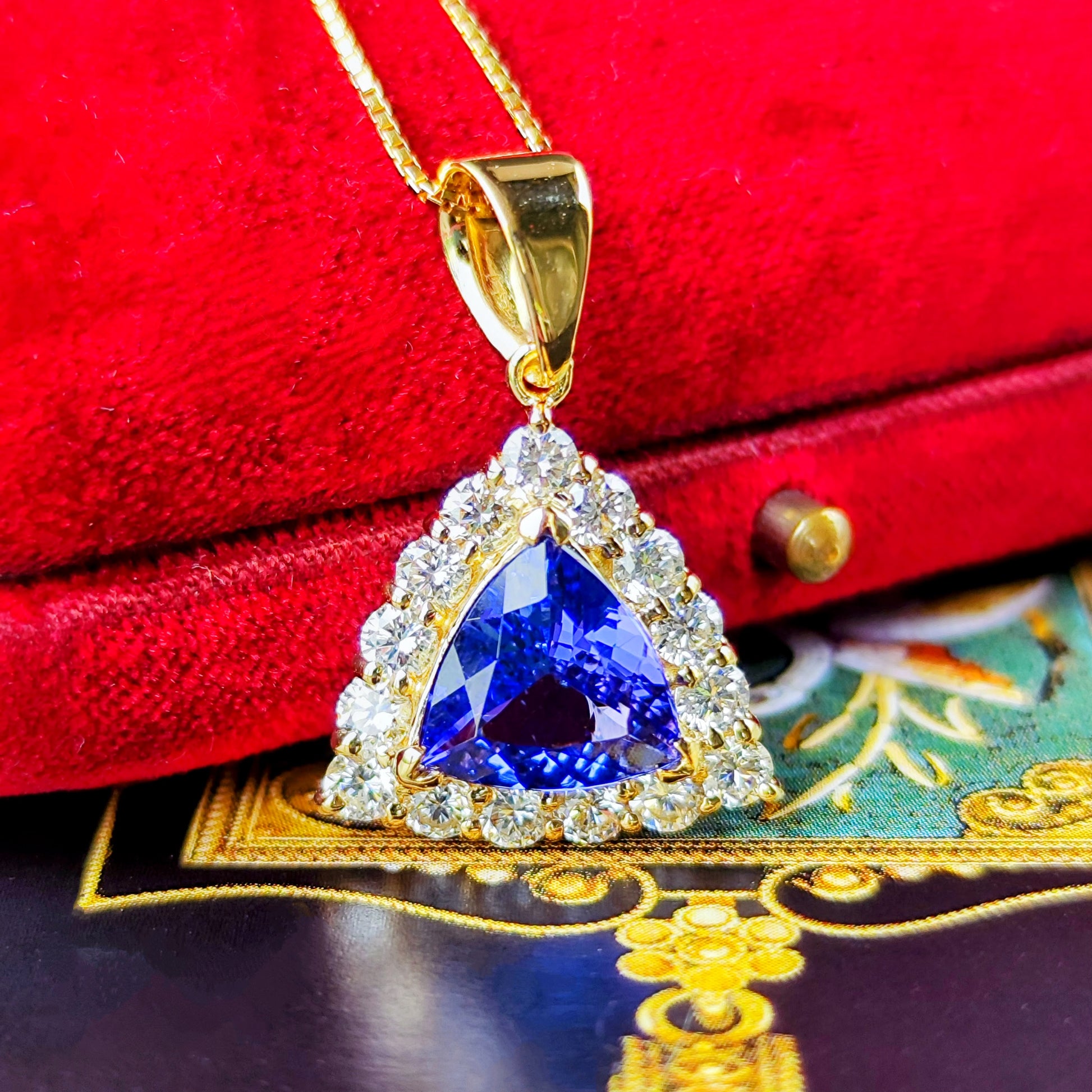 天然タンザナイト 1.82ct 天然ダイヤモンド ネックレス
