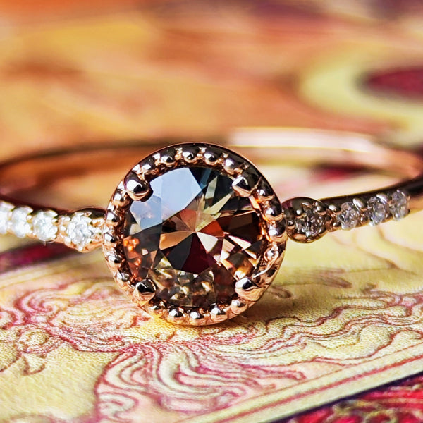 天然アンダリュサイト 天然ダイヤモンド リング